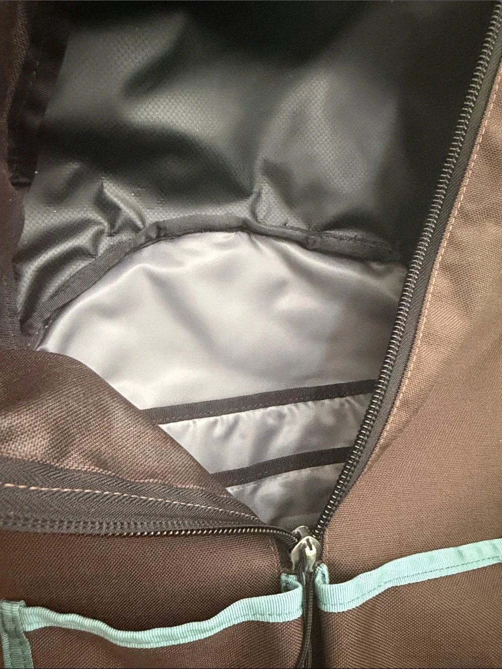 CHROME Brown Backpack with Light Blue Trim